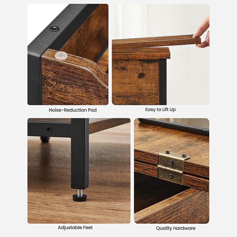 Narrow End Table With Charging Station | Flip Top And USB Ports