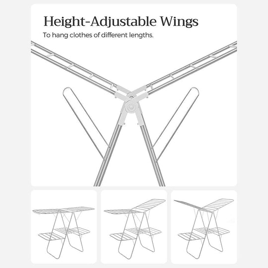 Foldable Clothes Drying Rack | 2-Level Rack With Adjustable Wings