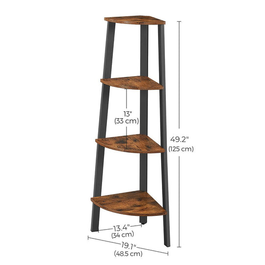Corner Shelf Stand | 4-Tier Floor Storage Shelving