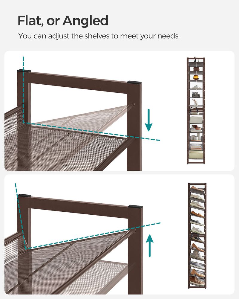 Tall Metal Shoe Rack | 12-Tier Shoe Storage