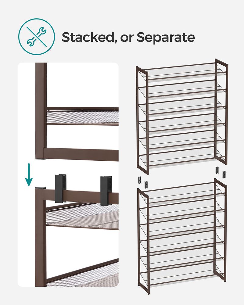Tall Metal Shoe Rack | 12-Tier Shoe Storage