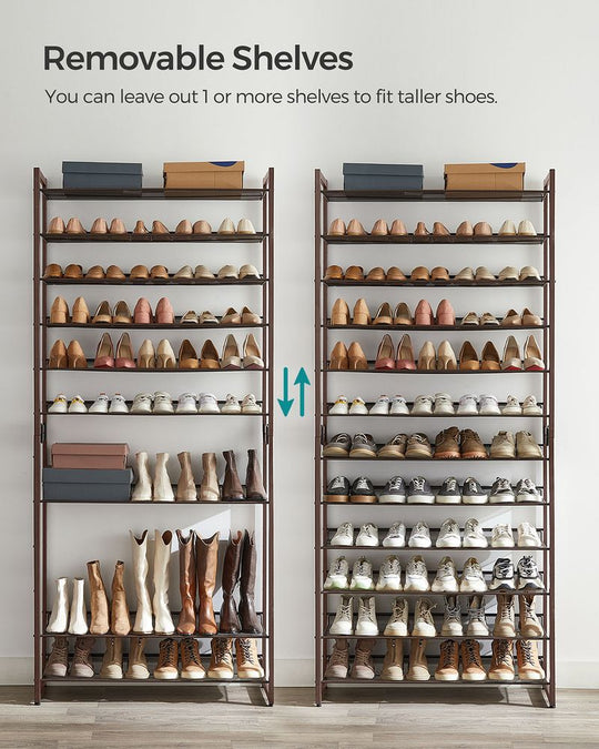 Tall Metal Shoe Rack | 12-Tier Shoe Storage