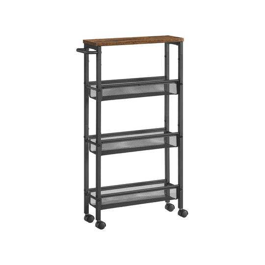 Slim Rolling Storage Cart | Multi-Tier Wheeled Shelving