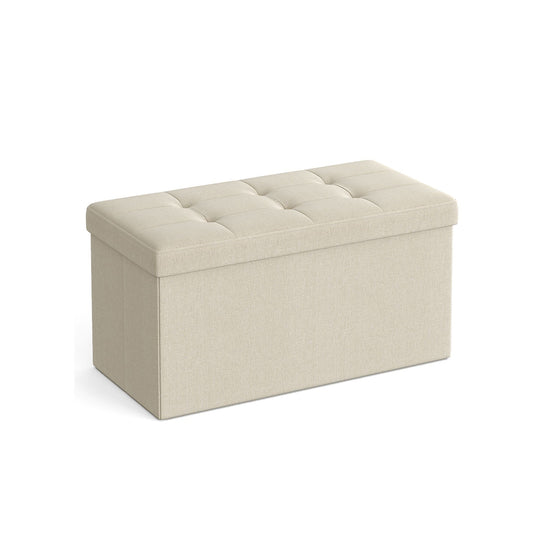 Storage Ottoman Bench | Folding Upholstered Seating With Storage