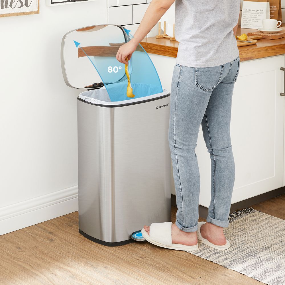 Step Pedal Trash Can | Quiet Close Lid For Kitchens