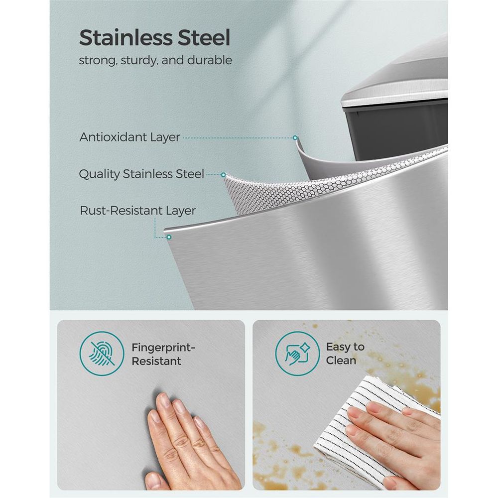 Slim Step Trash Can | Quiet Close Lid For Narrow Spaces