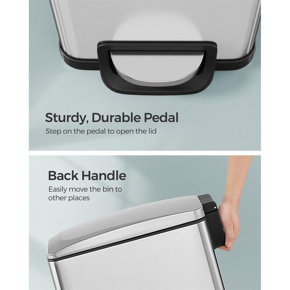 Slim Step Trash Can | Quiet Close Lid For Narrow Spaces