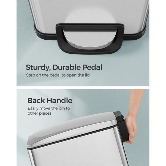Slim Step Trash Can | Quiet Close Lid For Narrow Spaces