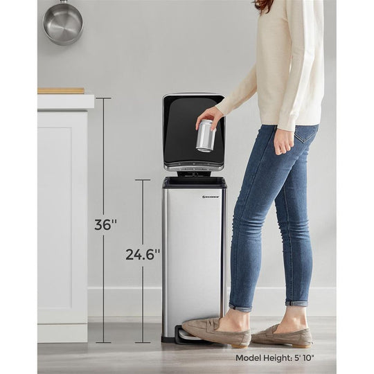 Slim Step Trash Can | Quiet Close Lid For Narrow Spaces