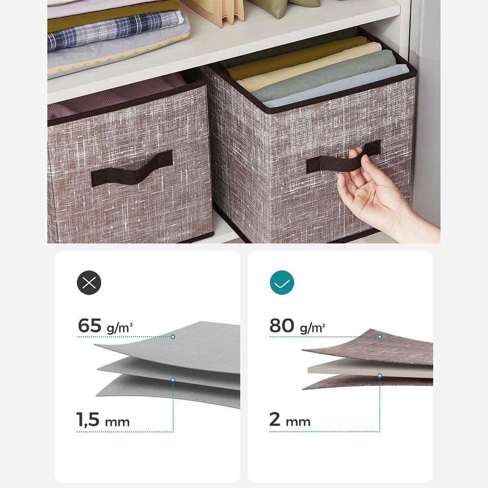 Fabric Storage Cubes | Set of 6 Foldable Storage Bins
