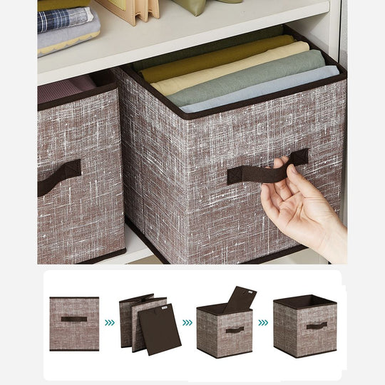 Fabric Storage Cubes | Set of 6 Foldable Storage Bins
