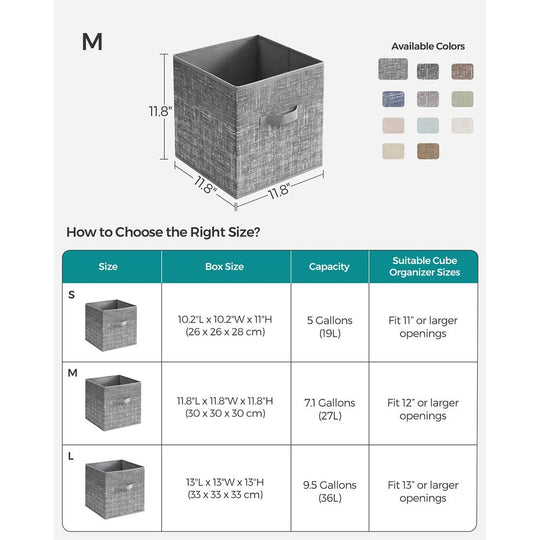 Fabric Storage Cubes | Set of 6 Foldable Storage Bins
