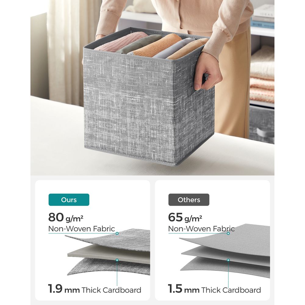 Fabric Storage Cubes | Set of 6 Foldable Storage Bins