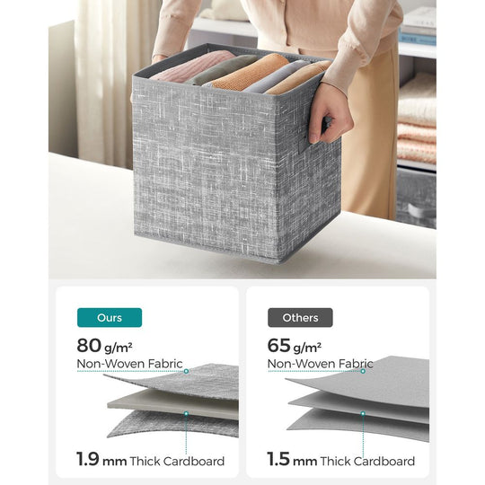 Fabric Storage Cubes | Set of 6 Foldable Storage Bins