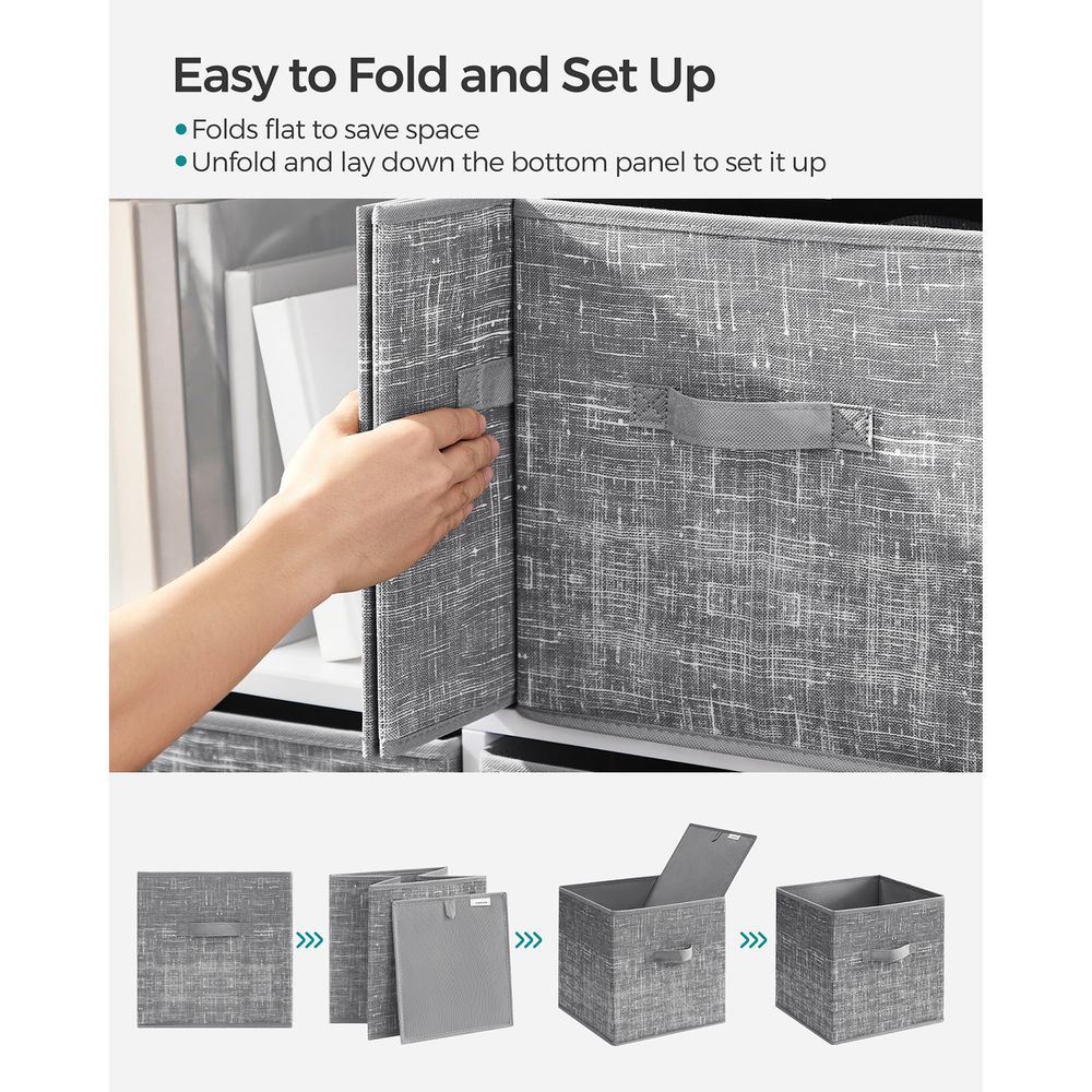 Fabric Storage Cubes | Set of 6 Foldable Storage Bins