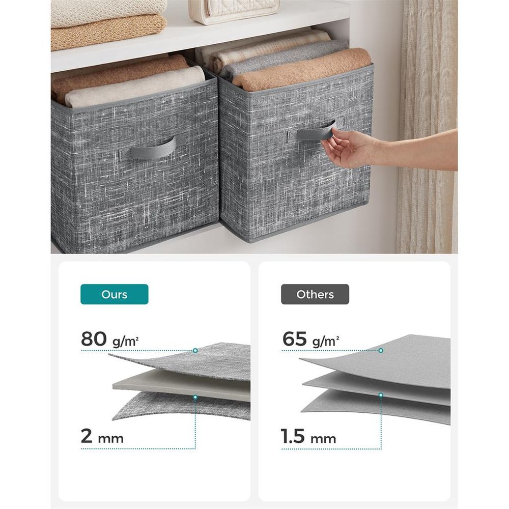Fabric Storage Cubes | Set of 6 Foldable Storage Bins