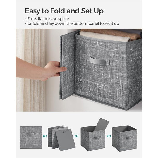 Fabric Storage Cubes | Set of 6 Foldable Storage Bins
