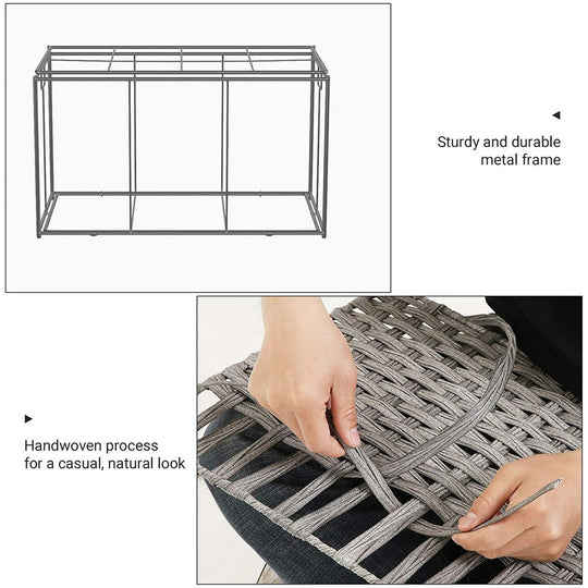 Large Storage Basket With Lid | Woven Hamper For Blankets