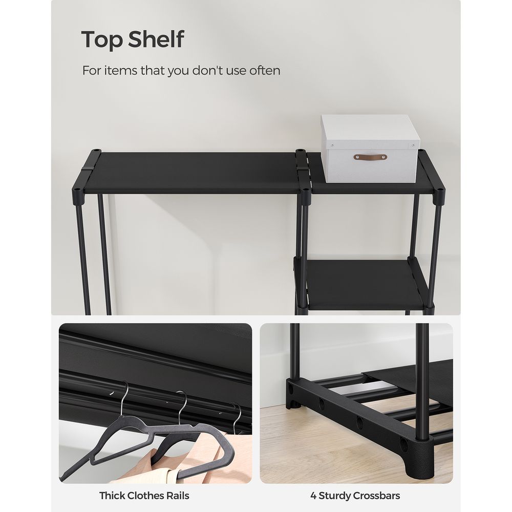 Freestanding Closet Organizer | Hanging Rods With Fabric Shelves