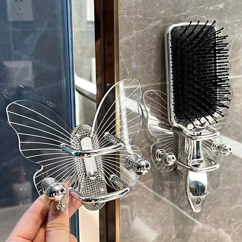 Butterfly Wall Storage Rack | Decorative Bathroom Organizer