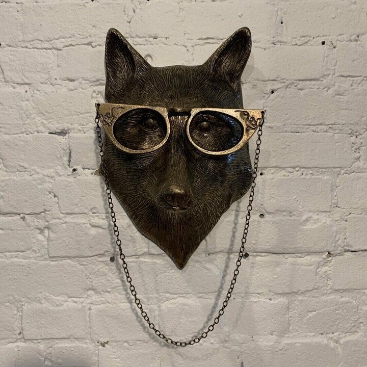 Novelty Animal Head Wall Decor | Deer With Glasses Sculpture
