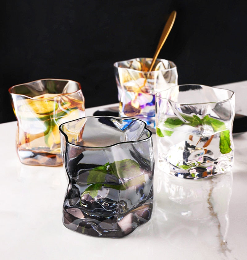 Textured Whiskey Glasses | Two-Piece Cocktail Glass Set