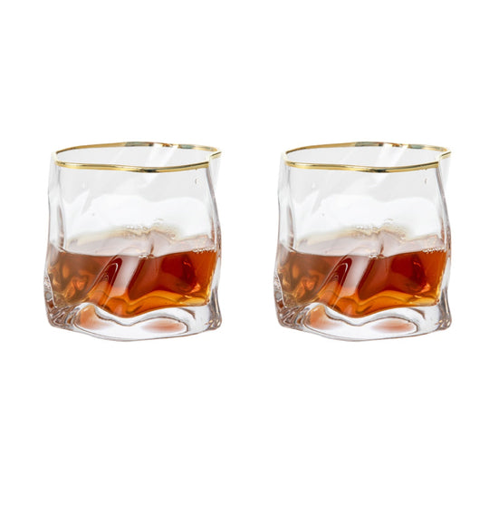 Textured Whiskey Glasses | Two-Piece Cocktail Glass Set