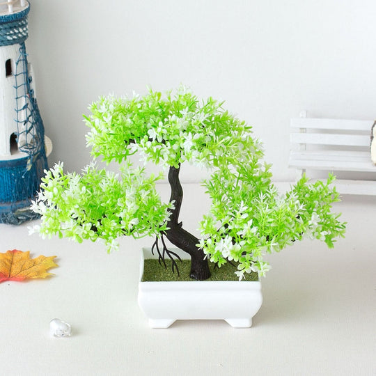 Artificial Flowering Bonsai | Faux Tabletop Tree Decor