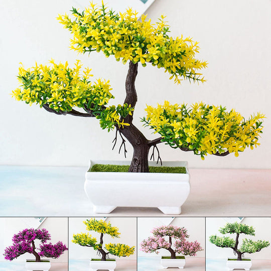 Artificial Flowering Bonsai | Faux Tabletop Tree Decor