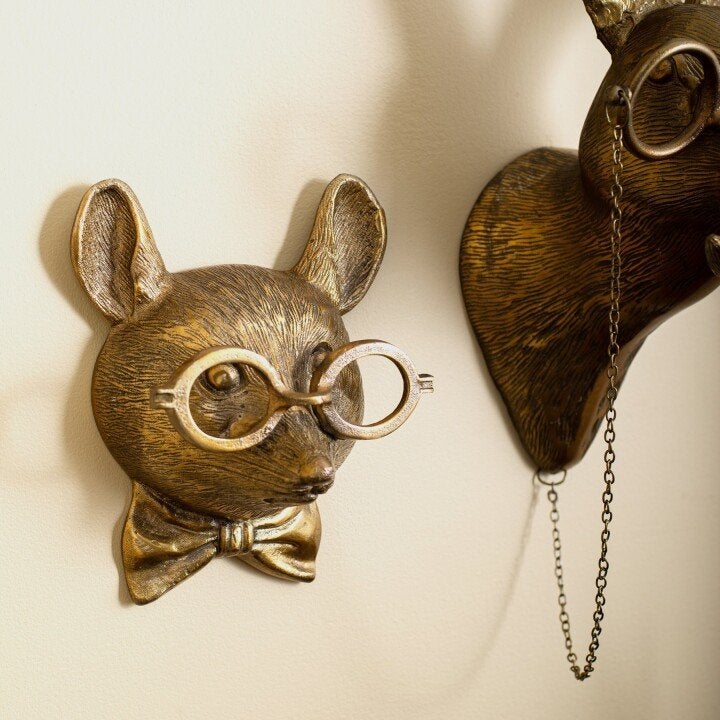 Novelty Animal Head Wall Decor | Deer With Glasses Sculpture