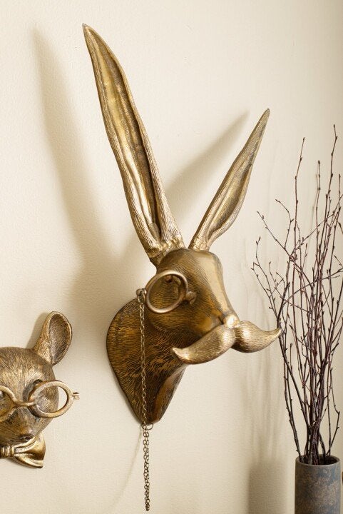 Novelty Animal Head Wall Decor | Deer With Glasses Sculpture