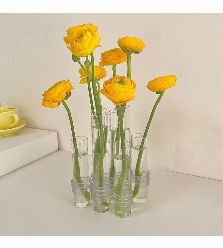 Glass Tube Bud Vase | Modular Flower Vase Set