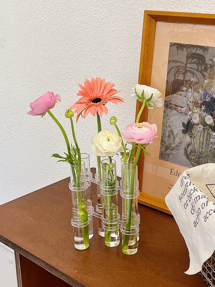 Glass Tube Bud Vase | Modular Flower Vase Set