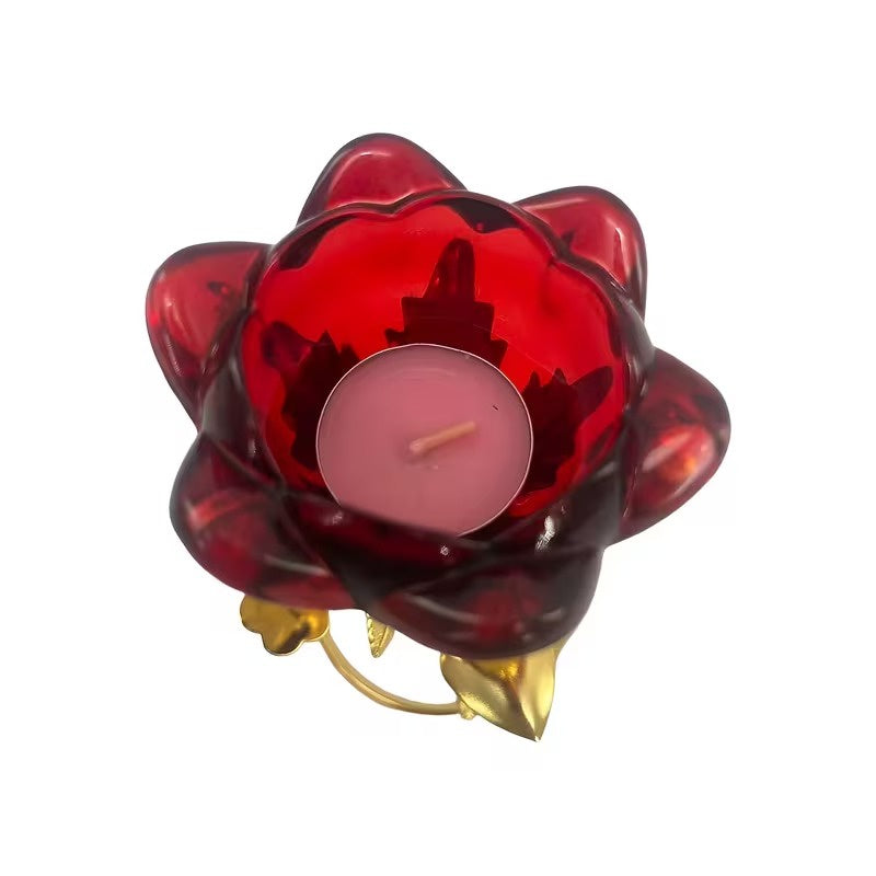 Rose Flower Candle Holder | Metal Stem Tealight Stand
