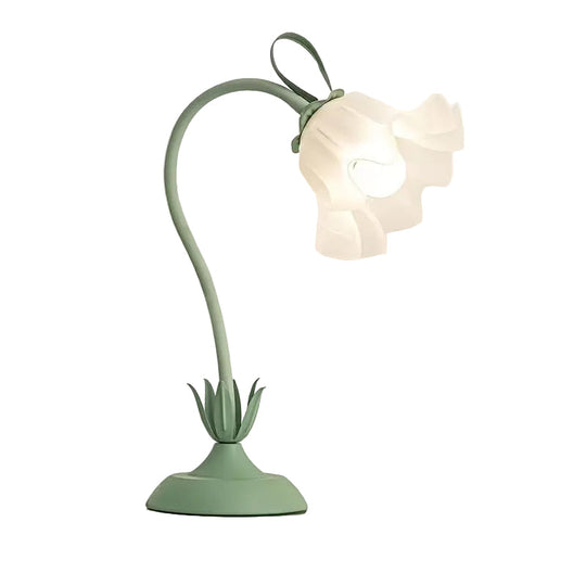 Bell Flower Table Lamp | Curved Stem Accent Light