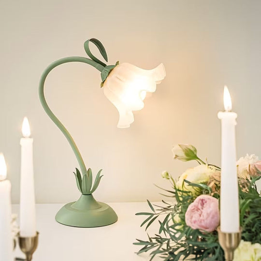 Bell Flower Table Lamp | Curved Stem Accent Light