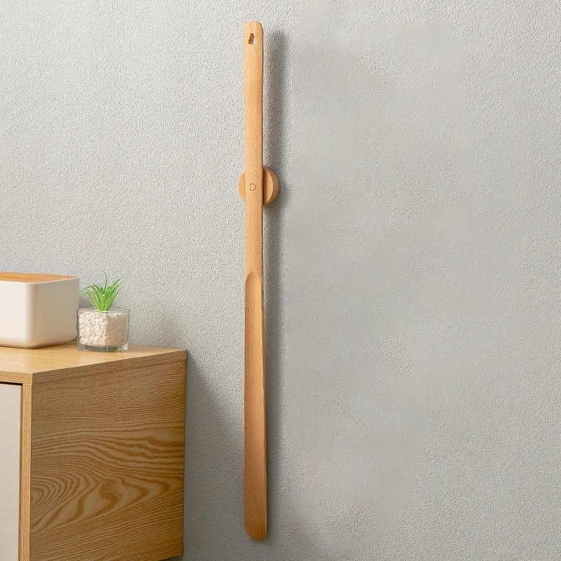 Wood Shoehorn | Long Handle Magnetic Mount
