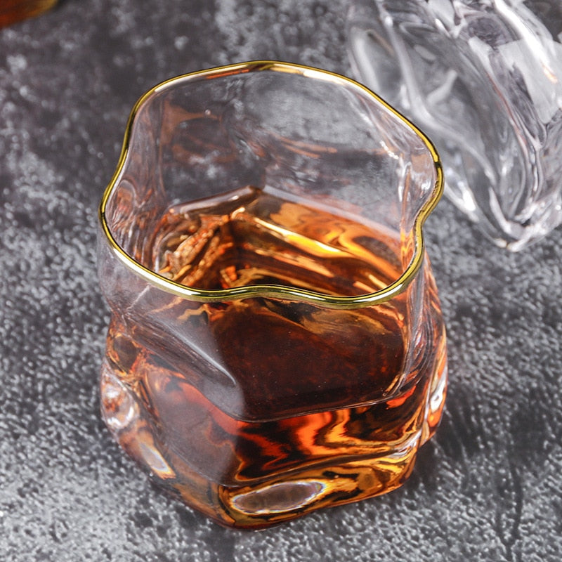 Textured Whiskey Glasses | Two-Piece Cocktail Glass Set