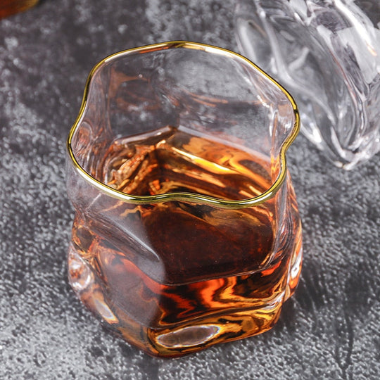 Textured Whiskey Glasses | Two-Piece Cocktail Glass Set