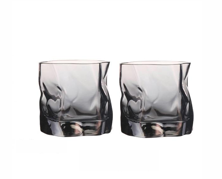 Textured Whiskey Glasses | Two-Piece Cocktail Glass Set