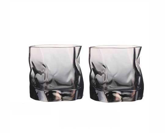Textured Whiskey Glasses | Two-Piece Cocktail Glass Set
