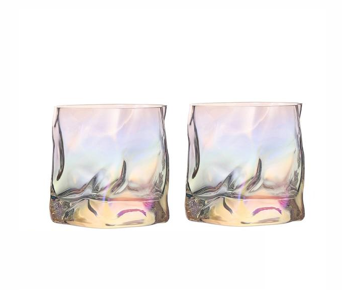 Textured Whiskey Glasses | Two-Piece Cocktail Glass Set