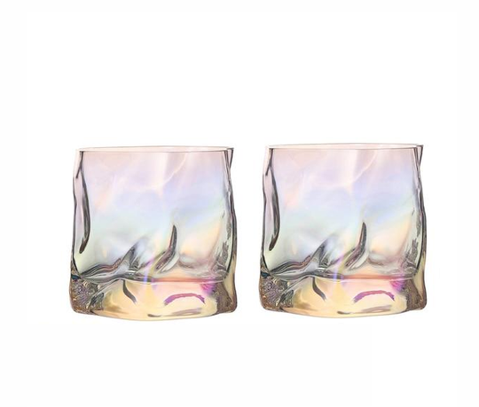 Textured Whiskey Glasses | Two-Piece Cocktail Glass Set