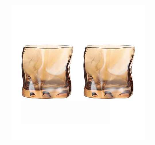 Textured Whiskey Glasses | Two-Piece Cocktail Glass Set