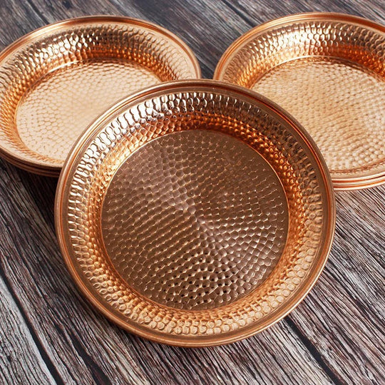Hammered Copper Plates | Decorative Serving Trio