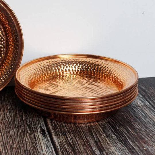 Hammered Copper Plates | Decorative Serving Trio