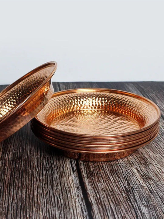 Hammered Copper Plates | Decorative Serving Trio