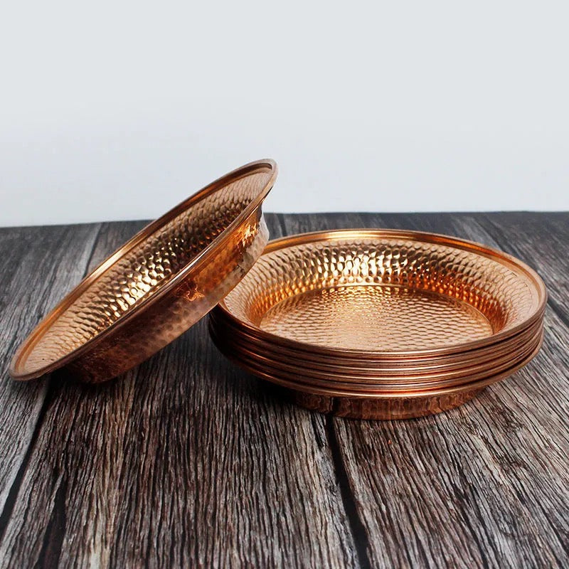 Hammered Copper Plates | Decorative Serving Trio