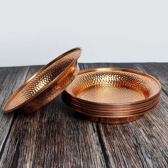 Hammered Copper Plates | Decorative Serving Trio