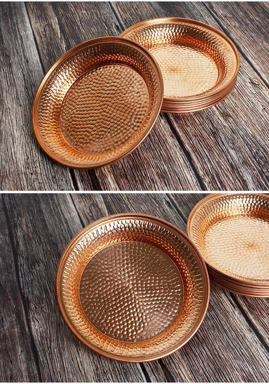 Hammered Copper Plates | Decorative Serving Trio